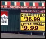 Cigarette Sales Tax Sign